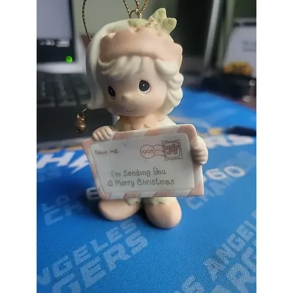 Precious Moments 1998 I’m Sending You a Merry Christmas 455628 Ornament - Picture 6 of 9